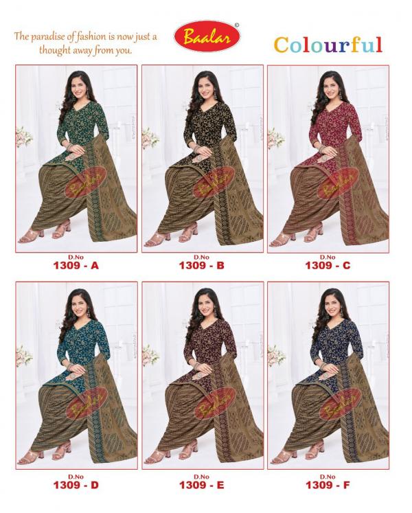 Baalar 1309 Dark Colour Cotton Designer Exclusive Dress Material